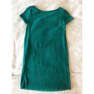 COS green cotton knit shift dress XS